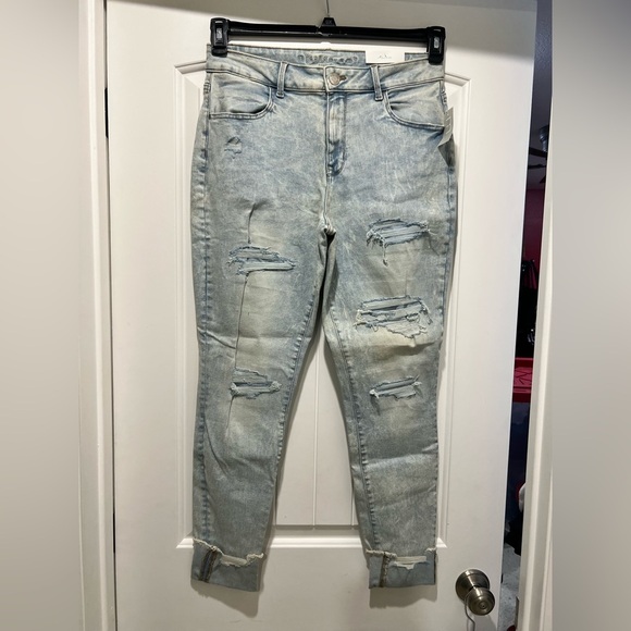 New NWT Maurice’s vintage jeggings Jeans L large R regular high rise distressed - Picture 1 of 13
